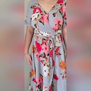Floral Wrap Dress By Love